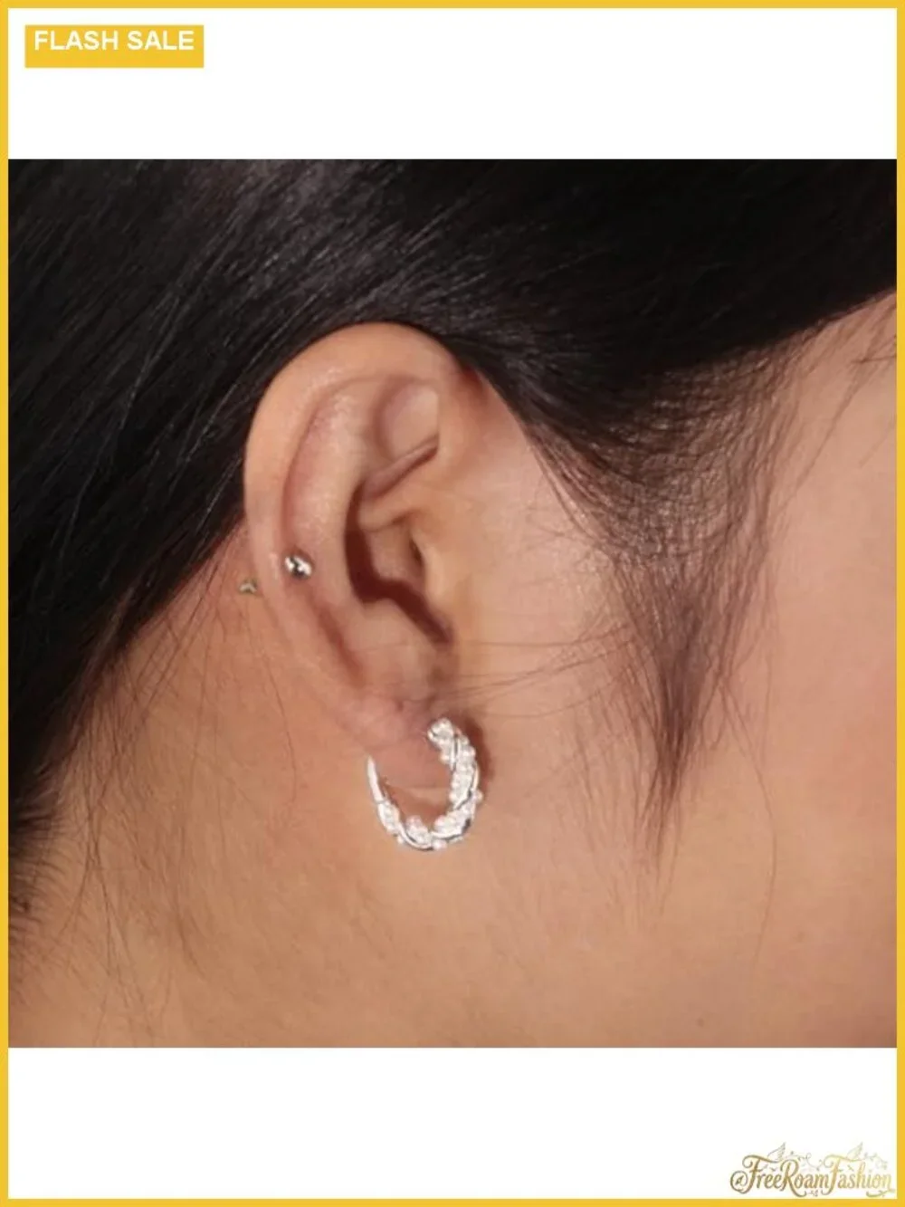 16mm Pearl Hoop Earrings for Women, Silver Plated, Hypoallergenic, Dainty